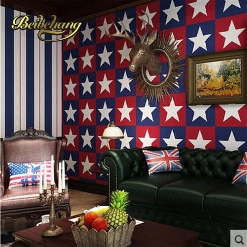 Beibehang papel de parede.childrens room non-woven wallpaper bedroom living room background boys Captain America stars