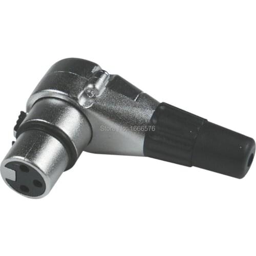 Wholesale 25 pcs/lot Right angle 90 Degree XLR 3pin female socket for Anton etc camera power supply- YA5173