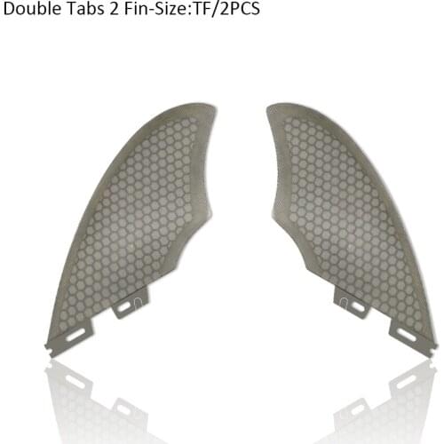 Surfboard Double Tabs 2 twin fins White/Grey Color Fiberglass keel fins Surf Fins Surfboard accessories Fins