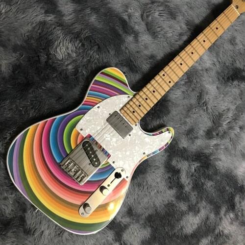 Custom shop electric guitar, water transfer rainbow Ring, 2020 new, hot sale, yellow, red, white, blue, purple, can be made