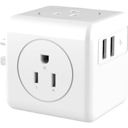 US Standard USB TypeC Powercube Socket,American Fast-charge Socket Extension With USB and USB C,USA Outlet With Surge Protector