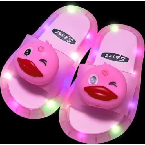 2021 Girl Slippers Children LED Garden Shoes Kids Slippers Baby Bathroom Sandals Kids Shoes for Girl Boys Light Up Shoes Toddler
