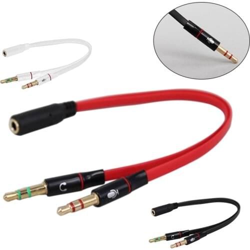 Splitter Headphone for Computer 3.5 mm Female to 2 Male 3.5mm 2 In 1 Jack Mic Audio Y Splitter Cable Headset to PC 19CM Adapter