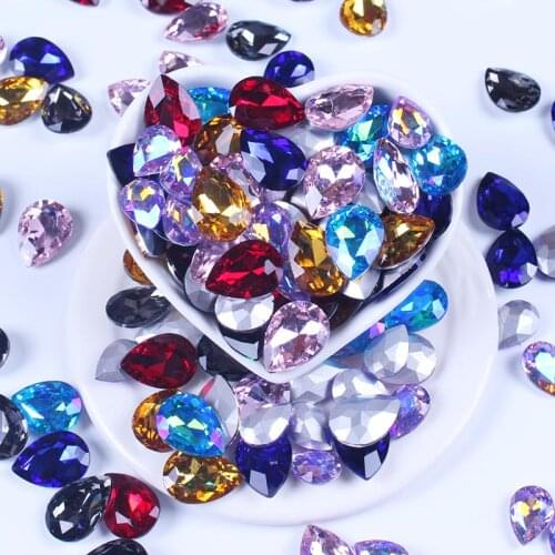 Rhinestones Glass Loose Glue-on Shoes Decorations Rhinestones For Clothes Crystal Applique for crafts Strass Hotfix Rhinestones