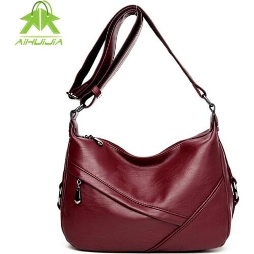 Fashion Womens Solid Color Shoulder Bag High Capacity Messenger Bag 2021 New High Quality Pu Leather Simplicity Women Handbag