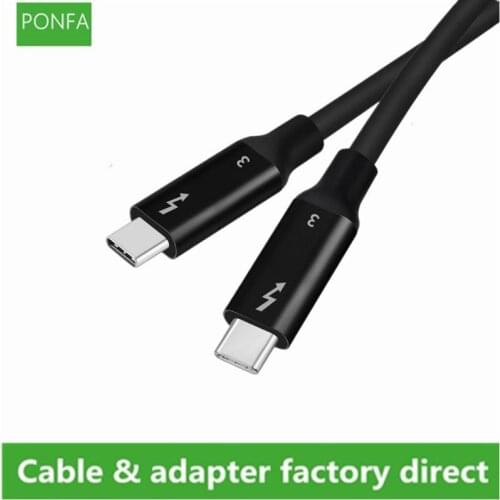 Thunderbolt 3 Cable 5K Display USB-C USB 3.1 Male to Thunderbolt3 Male 40Gbps Cable Supports 100W 5A Charging for PC Laptop