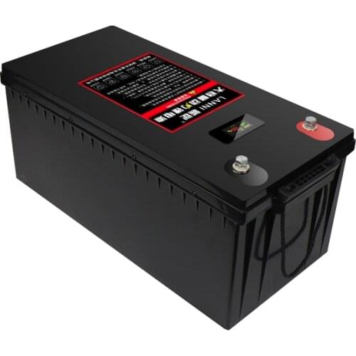 Deep Cycle Maintenance Lithium Iron Phosphate 12V 200ah Intelligent BMS Battery Life PO4 Rubber Shell With Bluetooth