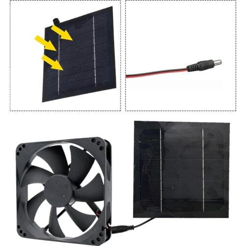 20W 6 Inch Solar Exhaust Fan Air Extractor Waterproof Ventilator Solar Panel Powered Fan for Dog Chicken House Greenhouse RV
