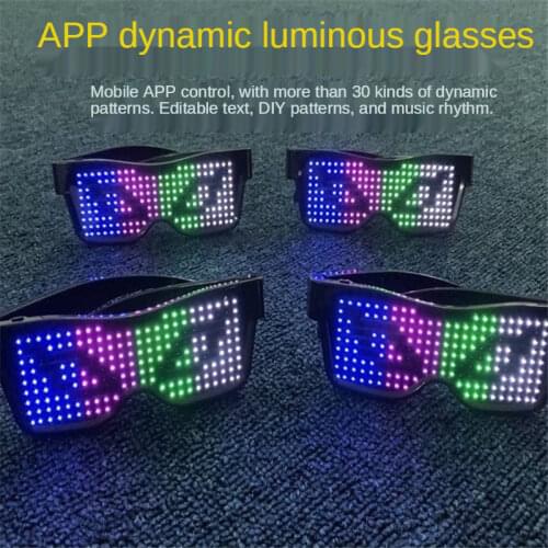 Magic Bluetooth LED Party Glasses APP Control Luminous Glasses EMD DJ Electric Syllables Glow Party Supplies