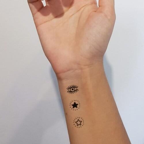 Temporary Tattoo Stickers Sexy Star Eye Totem Design Fake Tatto Waterproof Tatoo Finger Leg Arm Belly Small Size for Women Men