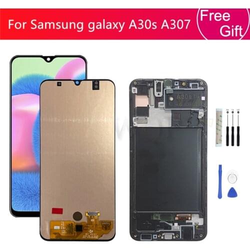 For Samsung galaxy A30s LCD A307F A307FN A307G A307GN A307YN Display with frame Touch Screen Digitizer Assembly replacement 6.4