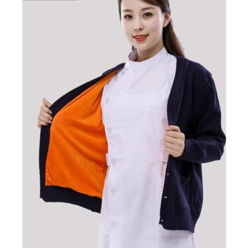 Winter Sweater Women Cardigan Plus velvet Thick Nurse V neck