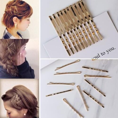 10pcs/24cs Women Gold Invisible Hair Grips Curly Waved Bobby Pins For Daily Use Hair Clips Wedding Party Hairpins Accessories