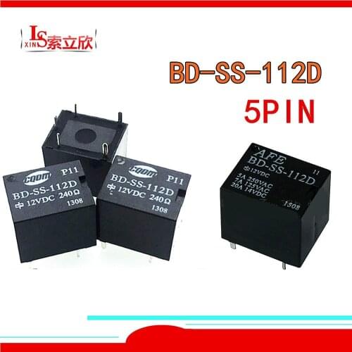 10PCS/lot 100%Original New Automobile relay BD-SS-112D BD SS 112D BD-SS-112D-12VDC 12V 5PIN