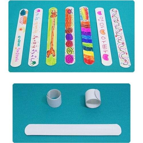 12 Pcs DIY Blank Slap Bracelets Party Variety Of Watercolors Pencils Etc For Graffiti Favors Easter Gifts For Kids Art Craft
