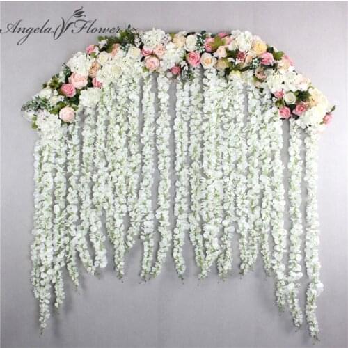 2M luxury wedding Road cited flowers rose peony hydrangea mix DIY arched door Flower Row Window T station wedding decoration