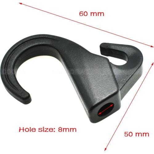8mm Hole Plastic Camping Outdoor EDC Tool Snap Hook Backpack Strap Buckle For Bungee Paracord Black