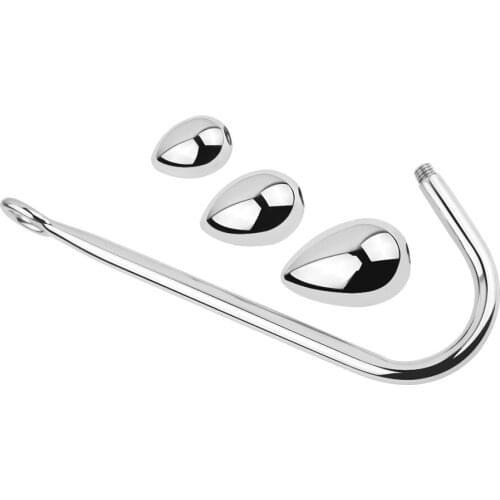 Anal Hook Changeable Anal plug 3 size plugs in a set Metal anal sex toys butt Plugs Drop shipping