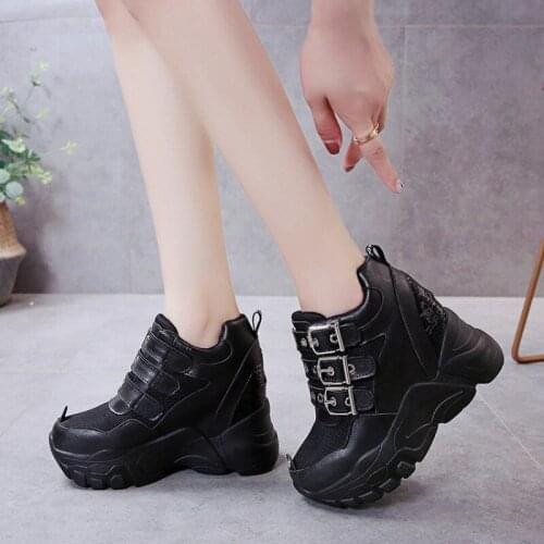Hidden Heel White Shoes Platform Muffin Daddy Shoes Womens Ins Fashion Shoes 2021 New Versatile Sports Casual Shoes