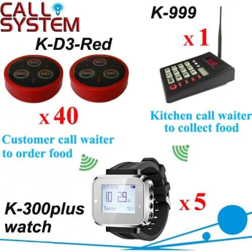 Wireless Service Calling System Guest call waiter system Kitchen keypad and waitress pager