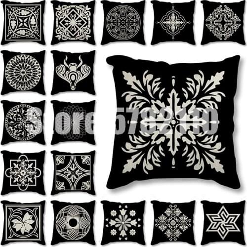 Black Geometry Throw Pillows Cover Sofa Bed Decorative Livingroom Pillows Case Home Decoration Winter Cushion cover Pillowcase