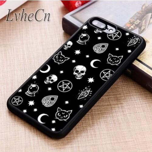LvheCn Skulls and Pagans Witchcraft phone Case cover For iPhone 5 6s 7 8 plus 11 12 Pro X XR XS Max Samsung Galaxy S7edge S8 S9