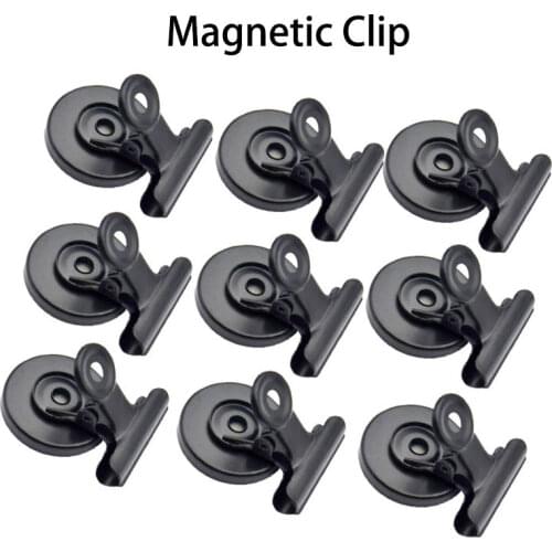 31mm Black Metal Round Fridge Magnetic Stickers Clips Fridge Wall Memo Note Message Magnet Clamp Holder Whiteboard Magnet Tools