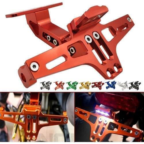 Hot Motorcycle License Plate Holder CNC Adjustable Rear Tail Bracket LED-light For Ducati MONSTER 996 998 SS750 SS800