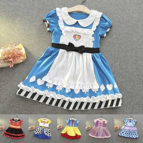 1-6 Years Baby Girls Elsa Sofia Snow White Mini Rapunzel Dress Kids Cosplay Princess Costume Children Christmas Fancy Dress