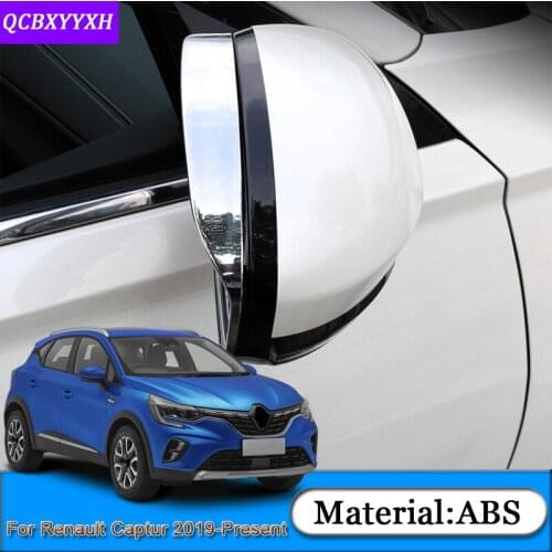For Renault Captur 2019-Present Car Styling Car Rearview Mirror Rain Eyebrow Frame Cover Stickers Sequins Automobile Accessories