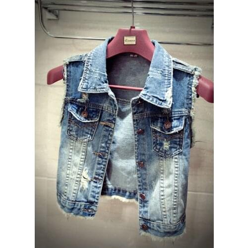 Jeans Vest Women Spring Summer Fashion Streetwear Sleeveless Denim Jacket Coat Vests Ladies Casual Vintage Jeans Outwear Mujer
