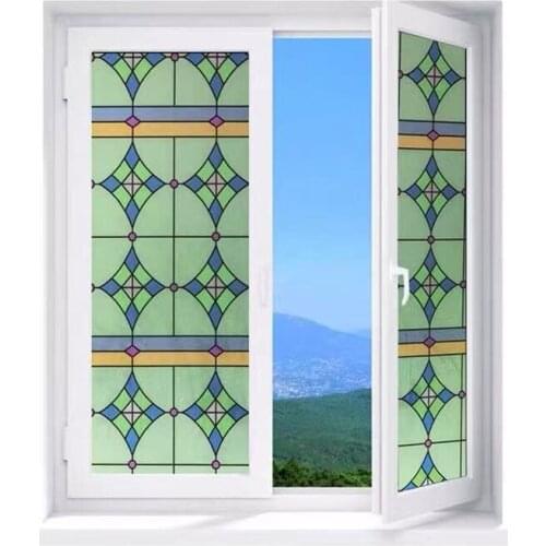 European Color Retro Electrostatic Frosted Glass Film Toilet Bathroom Shading Painted Window Grille Sticker Anti-Privacy