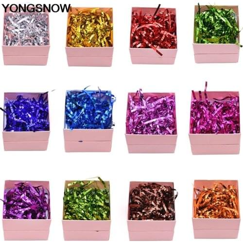 50/100g 12colors Raffia Shredded Paper Gift Box Filler Crinkle Cut Paper Shred Packaging Wrapping Wedding Birthday Party Decor