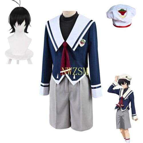 Anime SK8 the Infinity Miya Cosplay Costumes School Uniform Full Set Hat Synthetic Hair Wig Accessories Halloween Carnival Party