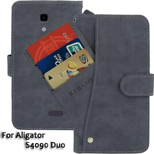 Leather Wallet Aligator S4090 Duo Case 4" Flip Fashion Luxury Front Card Aligator S4090 Cases Cover Business Magnetic Phone Bags
