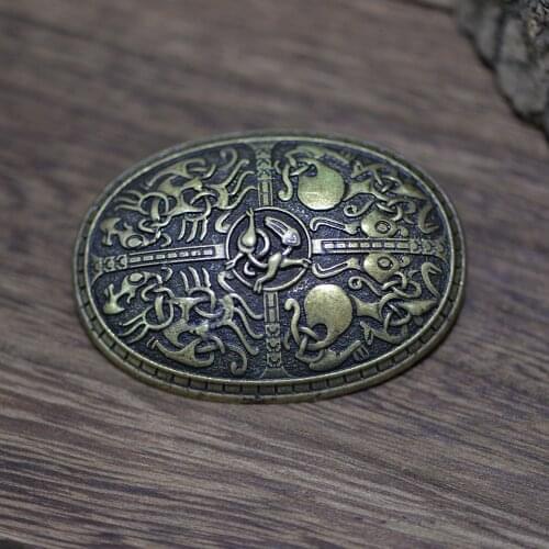 LANGHONG 1pcs Legendry Norse Viking Brooch Amulet fibula Brooches Sweden Scandinavian Viking brosch jewelry Talisman