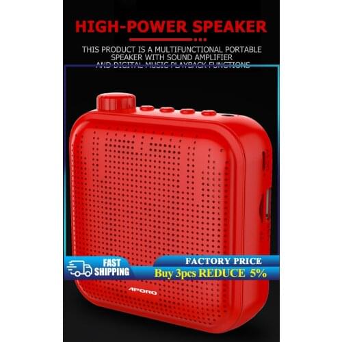 Mini Voice Amplifier Speaker with Wired Microphone Portable Rechargeable TF Card U Disk Player Speaker for Teachers Coaches