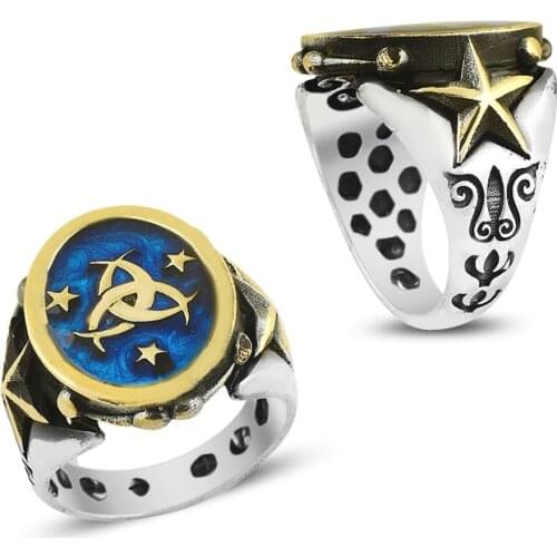 925 Silver Ocaen Designed Handmade Men Rings