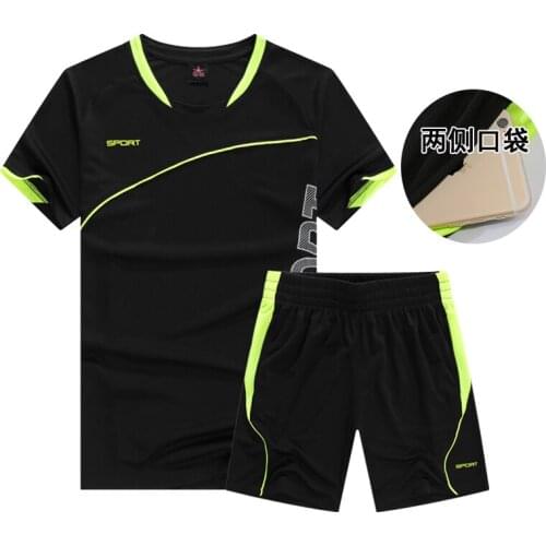 2021 Tracksuit Men Mens T-shirt + Shorts Summer Breathable Casual T Shirt Running Set Harajuku Printed Male Sport Suit