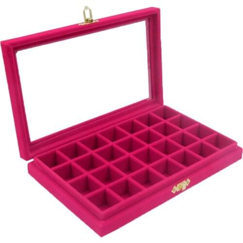 Jewelry Box Organizer Display Storage Case Tray with Lock Clear Lid Velvet joyeros organizador de joyas