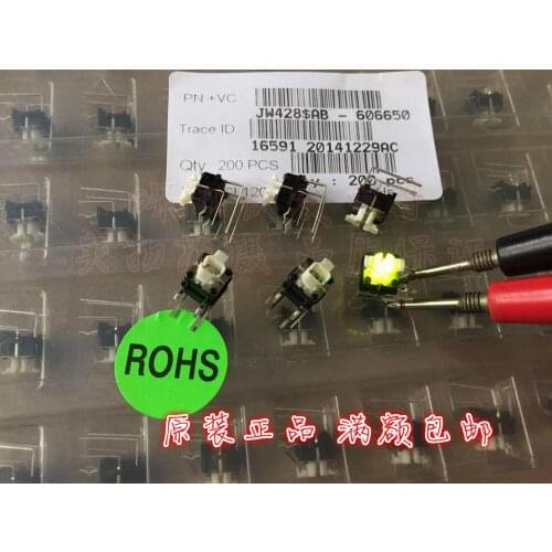Original new 100% touch switch with light switch green LED light side press 90 degree bent foot micro button