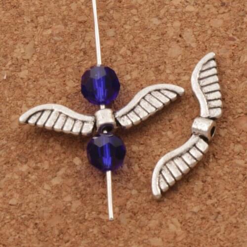 Angel Wing Charm Beads 26x7mm 40PCS Zinc Alloy Spacers Jewelry Findings L076