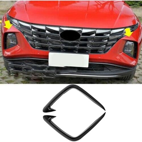 Car Front Bumper Fog Lamp Eyebrows and Front Bumper Wind Knife Decorative Bright Strip for Hyundai Tucson L 2021 2022