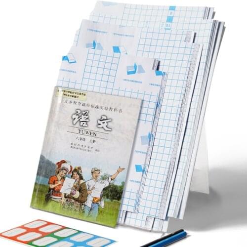 10 Sheets Transparent Plastic Self Adhesive Sticky Book Cover Protective Film For School Students