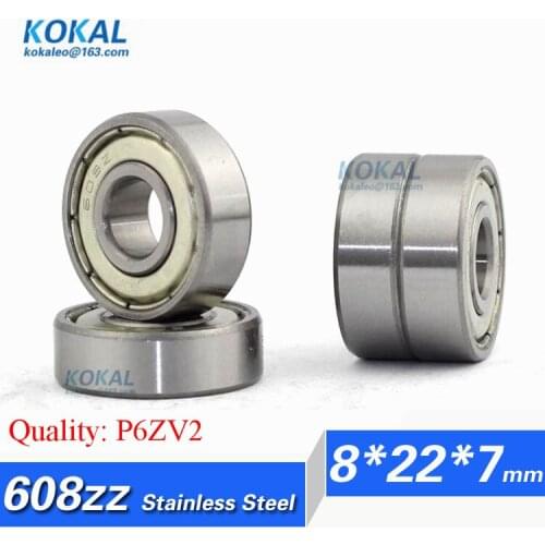 [S608ZZ-P6]Free Shipping 10pcs high quality stainless steel P6 level quality ABEC-7 160018 60018 608ZZ 608 ball bearing 8*22*7mm
