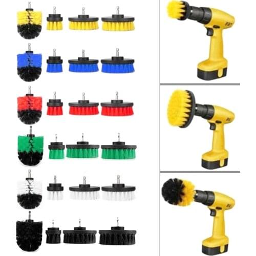 4pcs/kit Drill brush 2+3.5+4+5Inch Cordless Electric Cleaning Scrub Solid Powerful clean Bathroom Kitchen Tub Tile Surface set