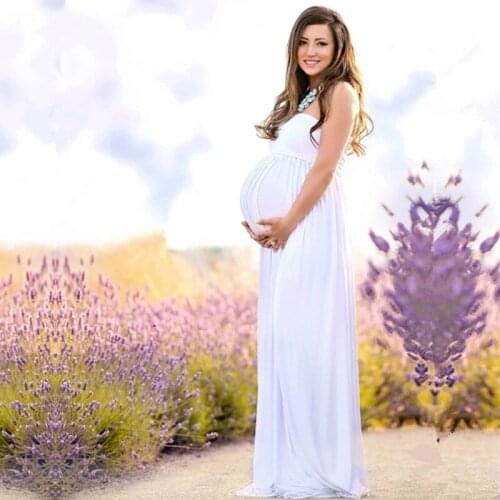 Maternity Maxi dresses Maternity Photography Props Chiffon Dresses Off Shoulders Maxi Pregnant Dresses Pregnancy Photo Shoot