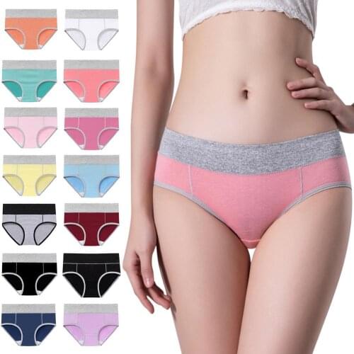 2021 High Waist Panties Wide Elastic Waistband Fashionable Women Underwear Stretch Cotton Soft Breathable