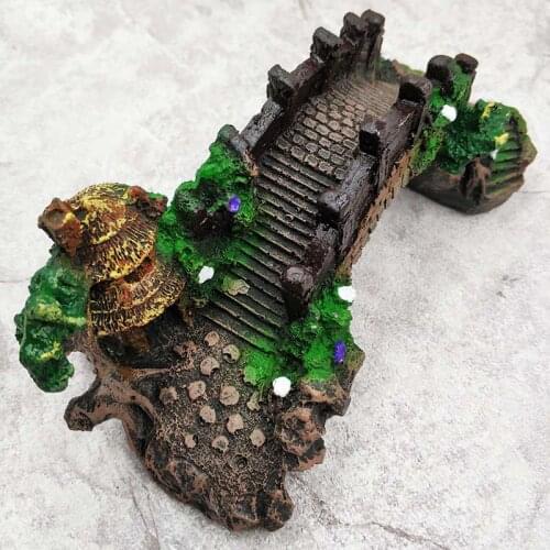 Resin Aquarium Decoration Ecological Fish Tank Landscaping Simulation Bridge Fish Tank Ornament
