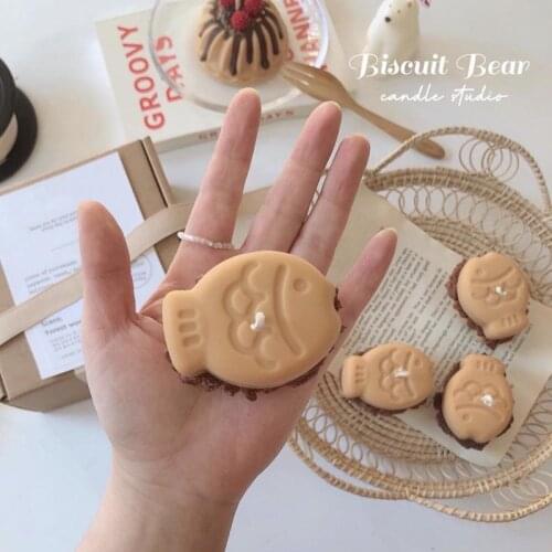 Bear Biscuit Wax Super Cute Snapper Yaki Dessert Handmade Scented Candles Korean INS Snapper Burning Candles